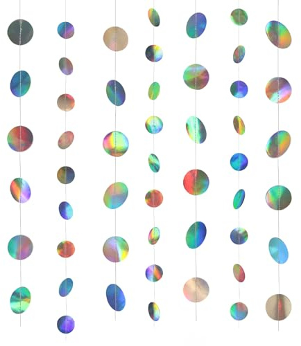 AYESY Ghirlanda Carta,52 Piedi 16M Bandierine di Appesa e Scintillante Rotonda,Decorazione di Carta Ghirlanda Colorata per Festa Compleanno Laurea Matrimonio,4 Pezzi x 4m