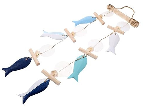 SOLUSTRE Nautische Wanddekoration Muscheln Fisch-hängeornament Für Und Balkon Einzigartiger Windspiel- Für Räume Und Partys