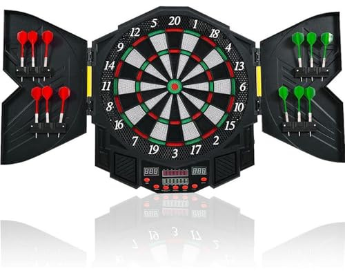 Jeu de Fléchettes Électronique avec Cible, 12 Fléchettes, 96 x 54,6 cm, Écran LCD, Noir