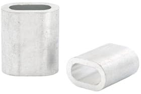 JCUIyon Aluminium-Einzelgehäuse-Drahtseilhülse, Kabelbinder, Aluminium-Crimphülse, ovaler Clip, Drahtseilklemme(12mm)