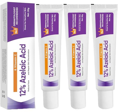 3 Stück Azelainsäure Gesichtsserum, 12% Azelaic Acid Serum, Wirksame Rosacea Gesichtspflege, Reduziert Akneflecken und Verbessert den Stumpfen Hautton, für Alle Hauttypen