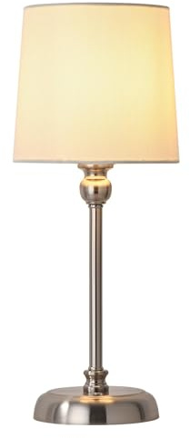 YOIZO Table Lamp Rechargeable Cordless | 6000mAh Battery Operated LED Lamps, Touch Control Stepless Dimmable with Brightness Memory, Portable Bedside Lamp for Living Room/Bedroom/Patio (Nickel)