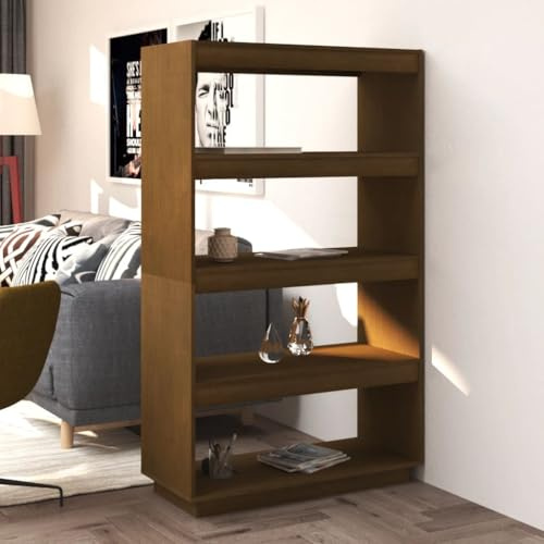 WKIEQACO Book Cabinet/Room Divider Brown 80x35x135 cm Solid PinewoodShelving Bookcases & Standing Shelves