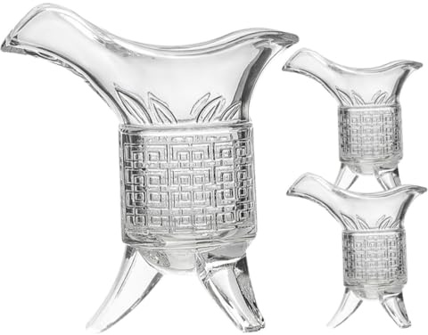 SHINEOFI Bicchieri da Vino Stile Cinese Antico Dispenser e Bicchieri Creativi in Vetro Trasparente per Uso Domestico Adatti Bevande Calde e Fredde Facili da Pulire