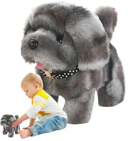 Generico Cane giocattolo elettronico, cane robot di peluche, Giocattolo da passeggio animato, Adorabile robot di peluche, bambola di interattiva realistica per le vacanze di compleanno