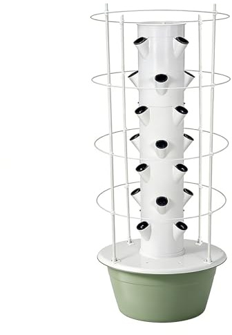 Torre Hidropónica Jardín de Torre 9 Pisos Opcionales 36 Agujeros de Siembra Aptos para Hortalizas de Hoja Bomba Sumergible Aficionados Al Jardinería en Balcón Green-9-TierWithPlantTrellis