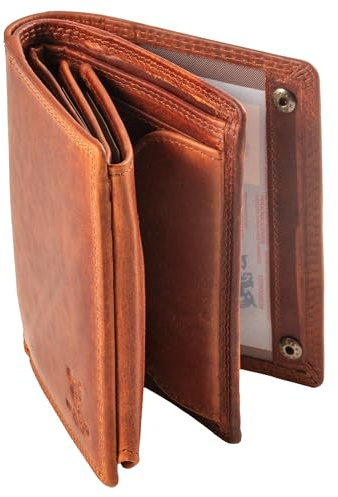 MATADOR Geldbörse Männer Leder #Toronto mit edler Geschenk Box, Elegantes Herren Portemonnaie Leder mit RFID Schutz, Luxus Herrenportemonnaie Viele Kartenfächer in Braun Vintage