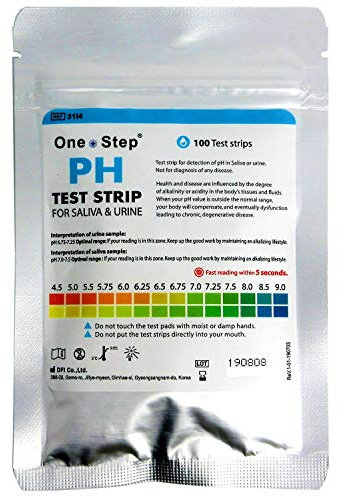 One Step: pH Urine & Saliva Test Strips, 100 Strips, Test Range (4.5-9.0), Tests Alkaline & Acidity Levels in The Body, Body pH Test Kit, Highly Accurate Results in Seconds, Home Health Tests