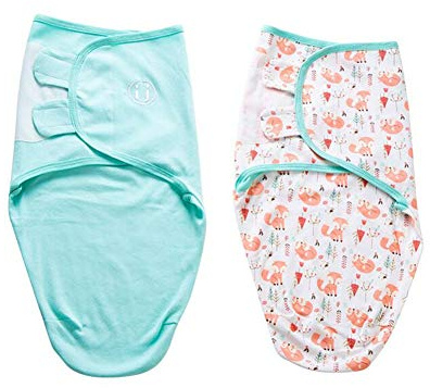 Baby Pucksack Wickel-Decke - 2er Pack Universal Verstellbare Schlafsack Decke für Säuglinge Babys Neugeborene Unisex (5-7 Monate, Türkis)