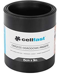 Bordure de jardin droite, différentes longueurs et couleurs disponibles 15cm x 9m Noir