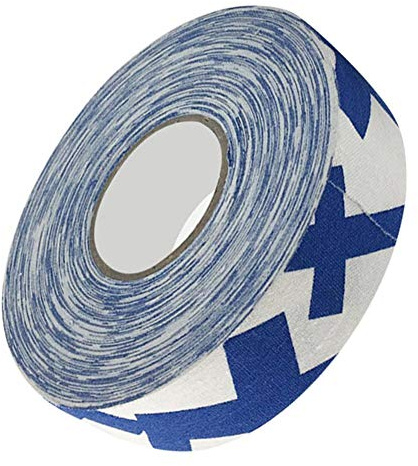 Drfeify Hockey-Schutzband, Baumwollimitat 2,5 cm x 25 m Hockey-Schutzband Eishockey-Griffe Klebebänder(Blaues Pluszeichen), Car Model Parts Model ToyBaseball, Softball, Hockey Waren