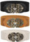 WERFORU 3 Stücke Breiter Elastischer Taillengürtel für Frauen, Damen Vintage Stretchy Taille Gürtel Breite Retro Mode Cinch Schwarz/Braun/Beige