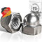 PD® Ecrou Borgne Inox M8 (DIN 1587) | Ecrous Borgne Hexagonal en Acier Inoxydable A2 V2A | Ecrou Inox pour Vis, Boulons Filetés & Tiges Filetées | Ecrous Capuchons de protection | 25 pièces