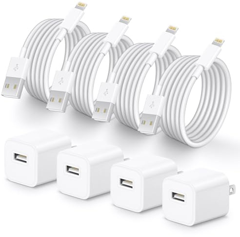 juusmart i Phone Lightning Charger，[MFi Certified] Phone Charger USB with Charging Cord 6 ft i Phone Charger Cable for i Phone 14 13 12 11 Pro/Pro Max/SE 2022/8/7/XS/XR/X/i Pad (4- Pack)