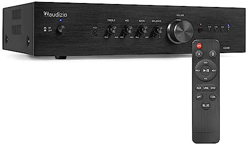 Audizio AD200B - HiFi-Stereo-Verstärker 2 x 200 Watt, Bluetooth Verstärker für Lautsprecher und HiFi Anlage, Amplifier, HiFi-Verstärker, Audio Verstärker mit Bluetooth Funktion, Schwarz