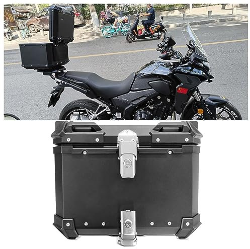 Topcase Motorrad Aluminium 28L 36L 45L 55L 65L 80L 100L Top Case Roller Koffer Mit Rückenlehne Motorradkoffer Helmkoffer Für Lagerung Motorradhelm, Motorrad Heckbox Mit Sicherheitsschloss ( Color : Sc