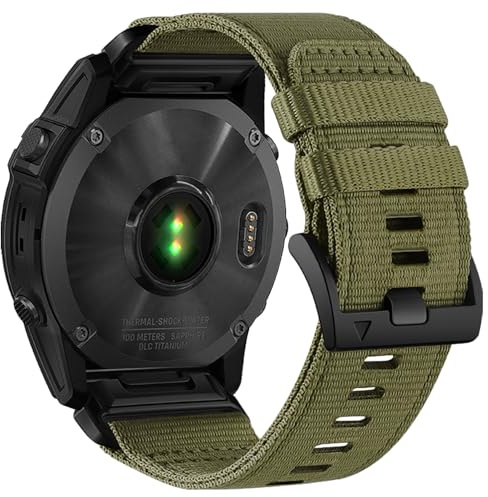 Yooside Robust klockarmband i nylon för Garmin Fenix 7X/Fenix 6X/Fenix 5X/Enduro, justerbart, vävt 26 mm-Quick Fit-sportarmband i nylon, med spänne i rostfritt stål, passar Epix Pro 51 mm, QuickFit