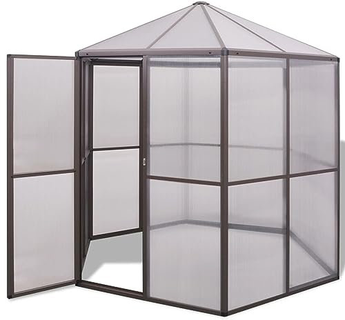 GuyAna Gewächshaus Aluminium 240×211×232 cm GewäChshausfolie Anzucht GewäChshaus Gewachhaus GewäChshaus FüR Den Garten