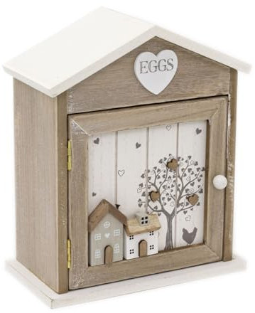 Carousel Home Shabby Chic Hearts & Houses Wooden Egg House | Egg Holder Egg Storage Egg 6 Eggs | Wooden Egg Rack House For Six Eggs Kitchen Egg Box