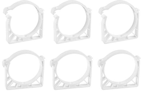 sourcing map 6Pcs PPR Water Pipe Clamps, Plastic U Shaped Pipe Clamps Clips with Fixing Clip Fit for 110mm/4.33 OD Water Pipes and Tubing Hoses Support, White