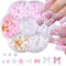 Nail Charms, Blumen Nagel Charms 3D Rosa Bogen Nail Art Dekoration,3D Acryl Blumen Nail Gems mit weißen Halbperlen für Frauen Acryl Nagel