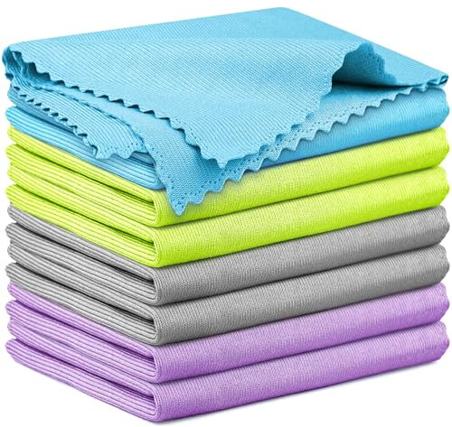 Airlab 8X Glass Cleaning Cloth, Glass Cloths for Windows Streak Free, Microfibre Cloth for Home All Purpose, Polishing Cloth for Household Bathroom Mirrors Bar Kitchen Dish