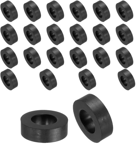 QUARKZMAN 24Pcs Entretoises en Caoutchouc 8.5x16x5mm (IDxODXH) | Rondelles en Caoutchouc Épaisses 16mm de Diamètre Extérieur 8.5mm de Diamètre Intérieur 5mm de Hauteur, Rondes Anti-Vibration