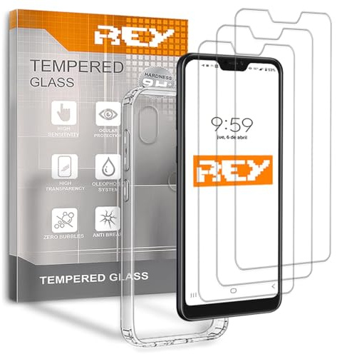 3X Protector de Pantalla y Funda para XIAOMI REDMI 6 Pro - MI A2 Lite, Cristal Vidrio Templado y Silicona TPU de Alta Resistencia