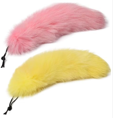 Nocyclonic 2 Pieces FuchsschwanzFuchsschwanz Anhänger etwa 40cm,fox tail,Fell Schwanz Keychain fox tail keychain Auto Schlüsselketten Anhänger Weich Flaumig Dicht Dekoration (44)