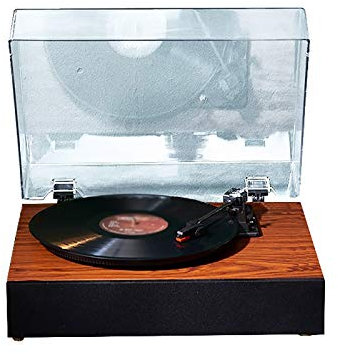 Tocadiscos de vinilo portátil clásico gramófono reproductor de discos de vinilo retro fonógrafo simple fonógrafo altavoz integrado para oficina