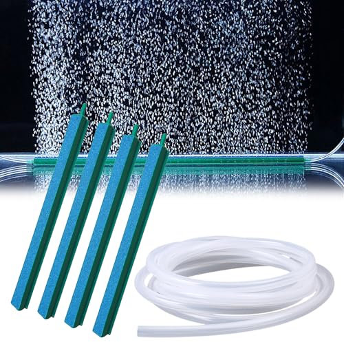 ATMWM 4 Stück Aquarium Luftstein, 30cm Ausströmerstein Aquarium Sprudelstein, Aquarium Sauerstoffstein Luftblasen, Ausströmerstein Aquarium, Ausströmerstab, Luftstein Ausströmer Stange