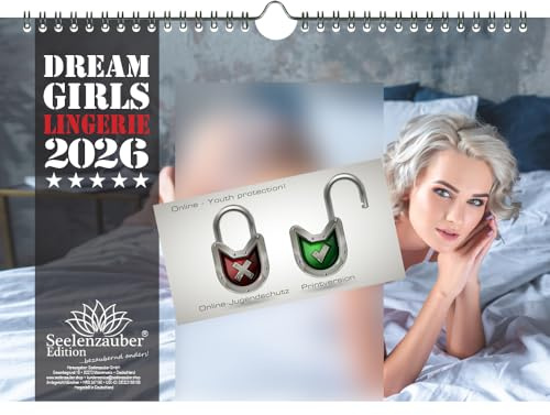 Sexy Dreamgirls Lingerie Dessous DIN A4 Kalender für 2026 Girls Fetisch Erotik - Seelenzauber