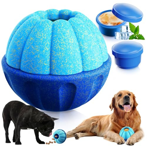 ABRRLO Frozen Dog Treat Toys to Keep Them Busy,Interactive Puzzle Treat Dispensing Dog Toys Ball,Frozen - Licking - Slow Feeder - Cognitive Dogs Enrichment Toy,Durable Small Medium Large Dogs Chew Toy