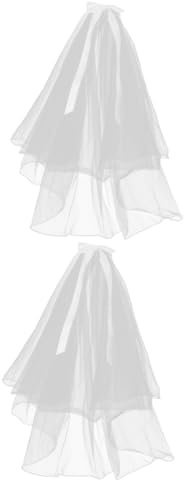 WOFASHPURET 2stücke Braut Schleier Mit Doppelter Schicht Und Schleifen-design Dekorative Haarschmuck Für Hochzeiten Bachelorette-partys Und Fotografie Ohne Perlen