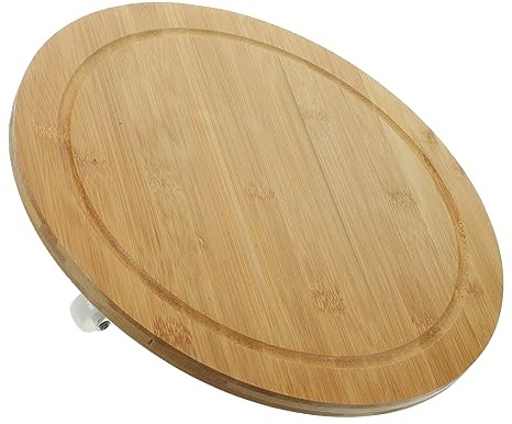 JOINPAYA Support Roulant pour Plantes à roulettes Intérieur, Plateau Bois Marron avec Base Surélevée, Chariot Mobile Stable pour Pots De Fleurs, Déplacement Facile sans Abîmer Sol, Décor Maison