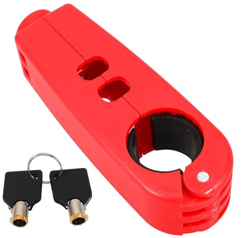 SOIMISS Cerradura Manillar Motocicleta Resistente Bloqueo Freno para Bicicletas y Scooters Seguridad Antirrobo Fácil Instalación Roja