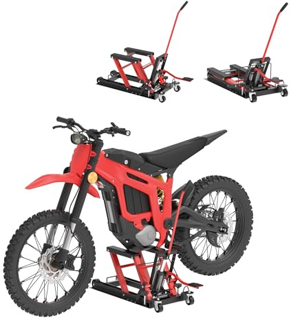 XMTECH Hydraulischer Motorradheber, Motorradhebebühne, Höhenverstellbar 230–340mm, 680?kg, Sicherheits-Sperre, Anti-Rutsch Plattform, Für Motorräder & ATV, Mobil mit Rollen
