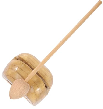 Toddmomy Holz Musikinstrument Doppelring Buddhistische Percussion Klangholz Geschenk Ergonomisch Glatte Kanten Langlebig Sicher für Rituale und Musikspielzeug