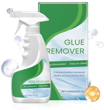 Glue Remover Spray, Powerful Tape Cleaner, 120ml Gentle Precise Cleaner For Car Floor Walls Wood Glass Tile Grout Kitchen Grill Professional Strength Adhesive Remover Liquid
