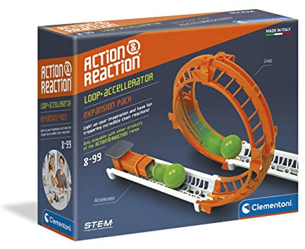 Clementoni 19115 Galileo Science – Action & Reaction Looping, spektakuläres Zubehör für die Kugelbahn, erweiterbarer Baukasten, Spielzeug für Kinder ab 8 Jahren