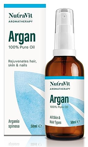 NutraVit - Moroccan Argan Oil | 100% Pure Argan Oil (Argania spinosa) - 50ml - Argan Oil for Hair, Skin, Face & Nails - from Morocco - Virgin, Cold Pressed, Deodorised, Hexane-Free & Vegan