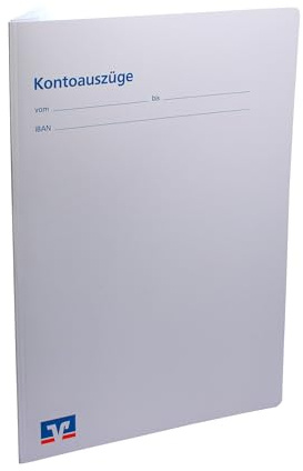 25 x Volksbank-Raiffeisenbank Hefter Kontoauszugshefter für Kontoauszüge A4, Mappen, Kontoauszugsmappen