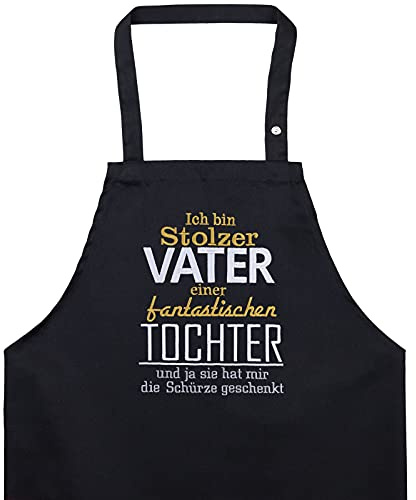 EXPRESS-STICKEREI Schürze PAPA Grill/Koch -Kochschürze mit modernem Design Grillschürze für Männer/Damen Schürze verstellbar mit Tasche - Chef kocht Küchenschürze Herren Latzschürze Vatertag Geschenk
