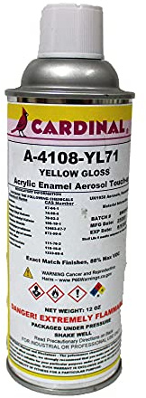 A-4108-YL71: Yellow Brass Powder Coating Touch Up Spray Paint | Car Parts and Repair Refinishing Clear Coat for Permanent Sealing of Coated Surfaces