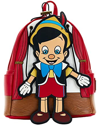 Loungefly Disney Pinnochio Marionette dam dubbel rem axelväska handväska, multi, en storlek