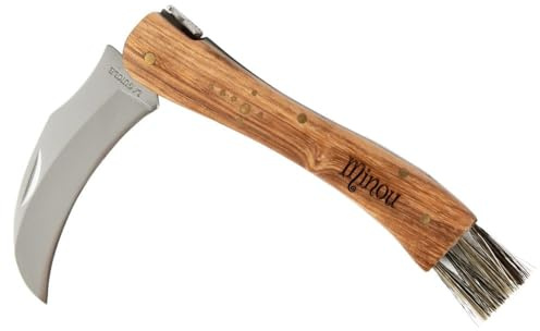 Ocadeau Cuchillo para setas personalizado con grabado – Mango de madera grabado con láser – Hoja de acero inoxidable – Regalo original para amantes de la recolección