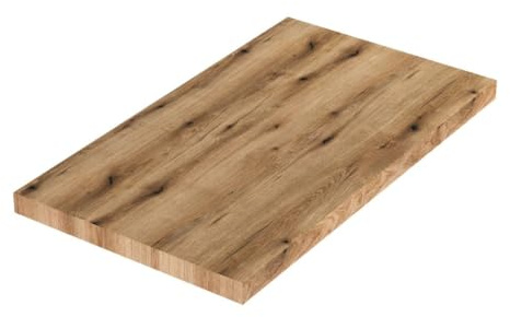 Kiamami Valentina - Encimera de Lavabo de 80 cm en Madera de Roble Natural