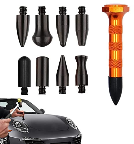 Car Body Dent Removal Repair Tool Kit, 9-Piece Dent Repair Tool Kits, Dent Removal Tap Down Tools, Auto Dent Puller with Hail Dent Removal Kit for Most Car Dents