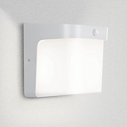 Aussenleuchte Aussenwandleuchte mit Bewegungsmelder Weiß E27 Fassung für LED geeignet Wandlampe 1703A1-WH