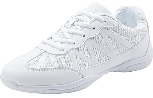 Women's Cheerleading Shoes Girls White Cheer Shoes School Competition Gymnastic Sneaker Lightweight Dance Trainers White 38